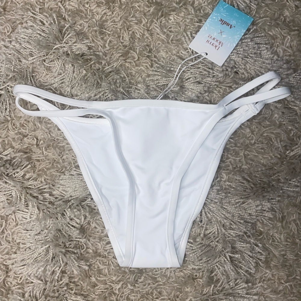 NWT Andie x Demi Moore Swim The Cannes Bottom Women’s Size Med Strappy White - Picture 4 of 10